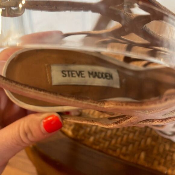 Steve Madden Slithur beige caged ankle strap heels size 6 - Picture 9 of 9